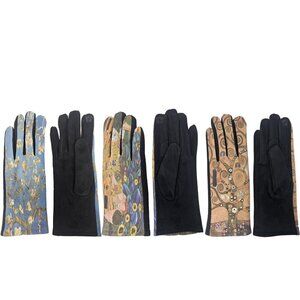 Women Winter Fall Gloves, Touchscreen Warm Art Print Outdoor Fashion 3-Pack NWT